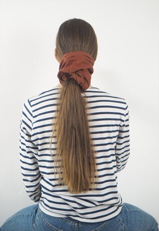 TERRACOTTA LINEN OVERSIZED XL HAIR SCRUNCHY
