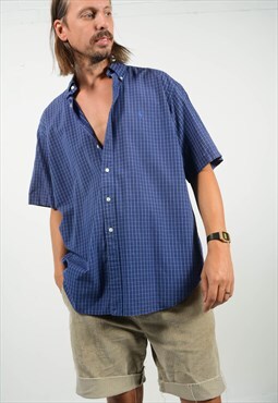 Vintage 90s Chaps Ralph Lauren Shirt Blue Checked Size L