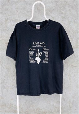 Live Aid 2007 T Shirt Black Large