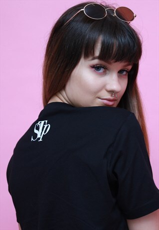 T-SHIRT IN BLACK WITH SAVE THE PEOPLE BRAND LOGO