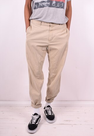 CALVIN KLEIN MENS VINTAGE TROUSERS W36 L32 BEIGE 90'S