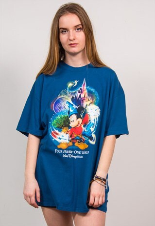 DISNEY WORLD BLUE OVERSIZED T-SHIRT