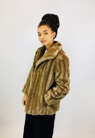 VINTAGE 80S FAUX FUR COAT