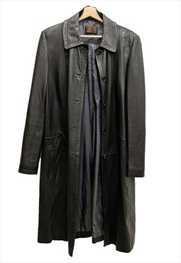 Loewe Vintage black leather coat from the 2000s, Size M