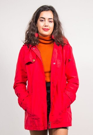 VINTAGE 90'S RED TOMMY HILFIGER LIGHTWEIGHT COAT JACKET