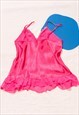 VINTAGE SLIP TOP Y2K FRILLY FAIRY CAMISOLE IN PINK