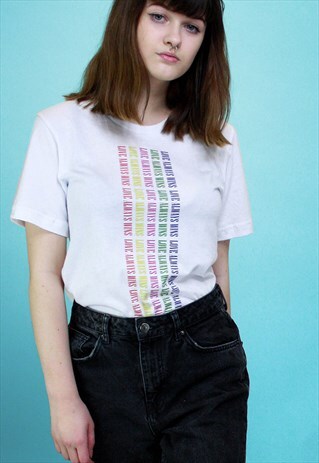 LOVE ALWAYS WINS RAINBOW STRIPE SLOGAN T SHIRT