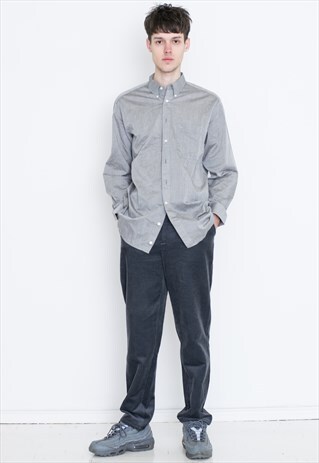 VINTAGE GREY LONG SLEEVE RETRO SHIRT