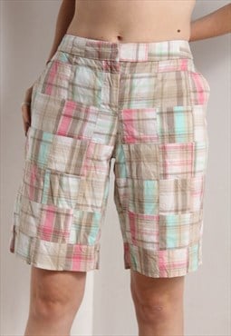 Vintage 80's Check Patchwork Shorts Multi