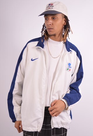 VINTAGE NIKE ITALIA TRACKSUIT TOP JACKET WHITE
