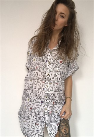 PATTERNED OVERSIZED RETRO VINTAGE UNISEX FESTIVAL SHIRT