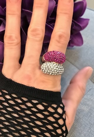 PINK & SILVER STATEMENT RING