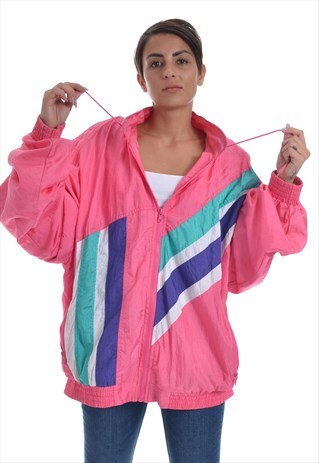 VINTAGE 80'S SHELL FESTIVAL JACKET PINK