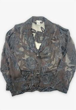 Vintage sheer mesh blazer jacket/blouse medium BV15403
