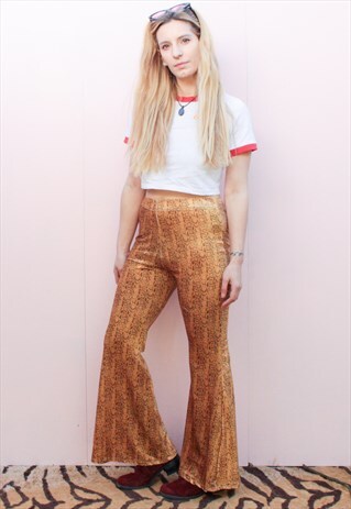 BITE ME SNAKE PRINT FLARES
