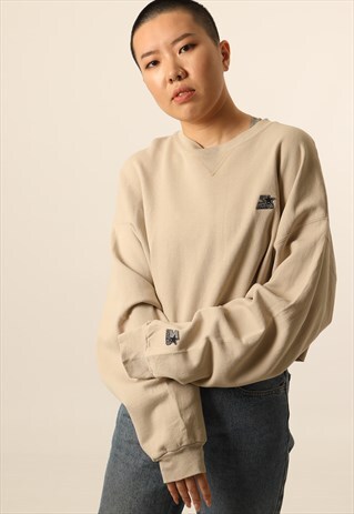 VINTAGE STARTER EMBROIDERED LOGO CROPPED SWEATSHIRT