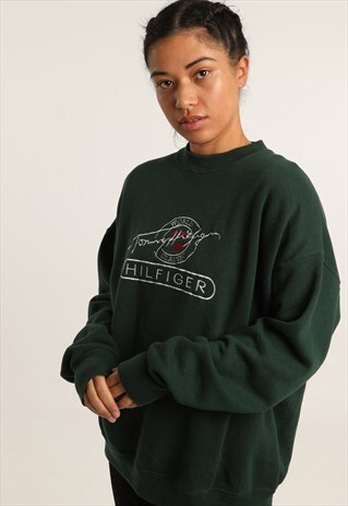 VINTAGE TOMMY HILFIGER EMBROIDERED LOGO SWEATSHIRT