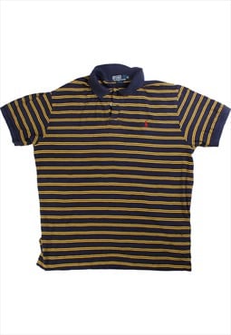 Vintage 90's Polo Ralph Lauren Polo Shirt Striped Spellout