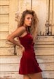 RIO DRESS RED VELVET BODICE MINI DRESS