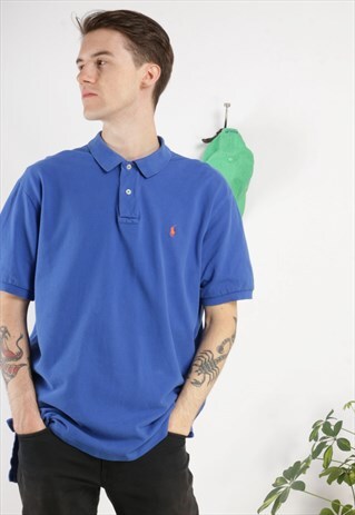 VINTAGE RALPH LAUREN POLO SHIRT IN BLUE Z648