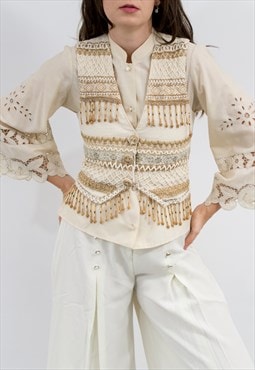 Vintage boho embellished vest size XS/S