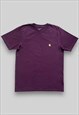 Carhartt Small Embroidered Logo T Shirt Burgundy