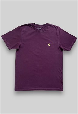 Carhartt Small Embroidered Logo T Shirt Burgundy
