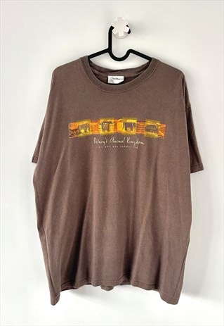 Vintage Disney animal kingdom khaki T-shirt large 