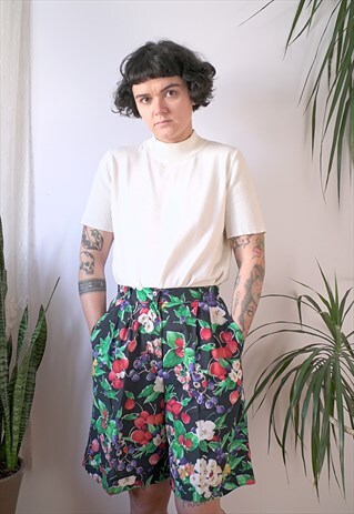 VINTAGE FRUITS PRINT BERMUDA SHORT