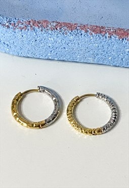 Mixed Metal Hoop Earrings