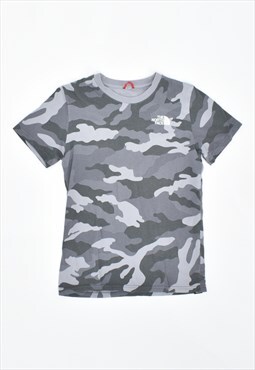 Vintage 90's The North Face T-Shirt Top Camo Grey