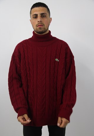 VINTAGE LACOSTE MAROON POLO JUMPER