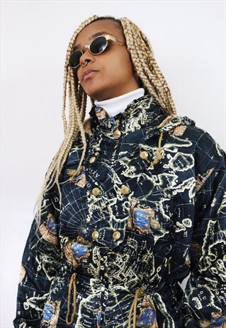 KENSHO ABE VINTAGE PATTERN PUFFA JACKET COAT
