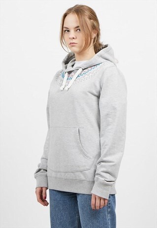 VINTAGE GREY HELLY HANSEN PULLOVER HOODIE SWEATSHIRT