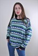 80s acid house print ungly sweater, Size M