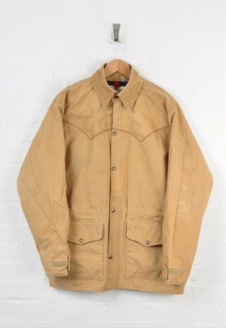 Vintage Cowboy Style Workwear Jacket Beige Large
