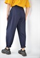 VINTAGE DARK BLUE CLASSIC 80'S STRAIGHT SUIT TROUSERS 