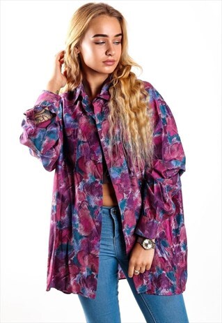 VINTAGE PATTERNED SILK SHIRT S640