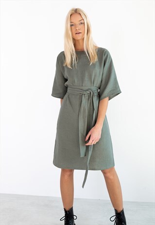 ISABEL LINEN KIMONO DRESS / MIDI SUMMER DRESS
