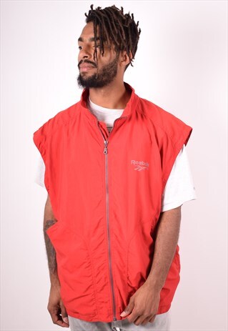 REEBOK MENS VINTAGE GILET XL RED 90S