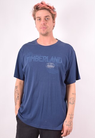 TIMBERLAND MENS VINTAGE T-SHIRT TOP XL BLUE 90S