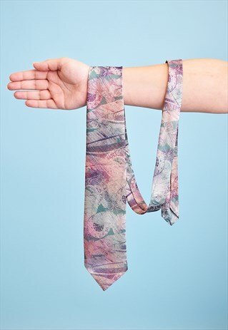 VINTAGE 80'S RETRO ABSTRACT PATTERN PATTERN PRINT TIE