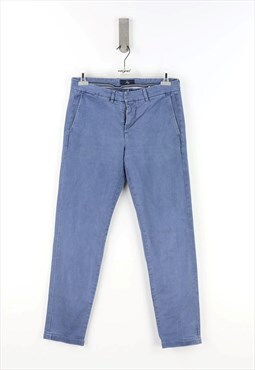 Fay Slim Fit Chino Trousers in Blue - 46