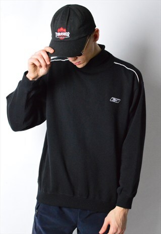 VINTAGE 90S MINIMALIST BLACK REEBOK SWEATSHIRT