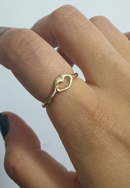 Gold 'Heart Hands' Ring