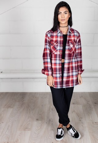 VINTAGE RETRO CHECKED LUMBERJACK FLANNEL UNISEX SHIRT