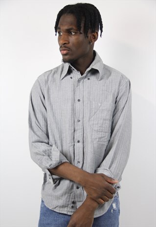 VINTAGE PIERRE CARDIN GREY PATTERNED SHIRT