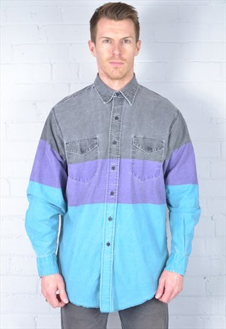 MULTICOLOURED STRIPED DENIM SHIRT