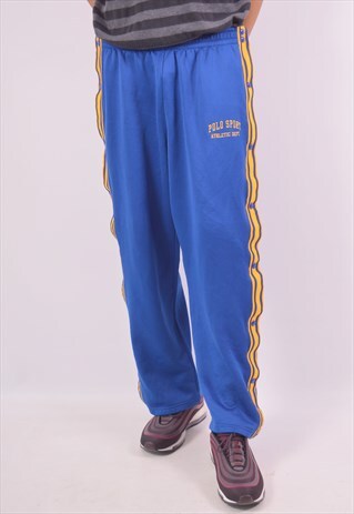 VINTAGE POLO RALPH LAUREN SPORT TRACKSUIT TROUSERS BLUE