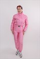 One piece ski suit, vintage pink ski jumpsuit, 90s women 